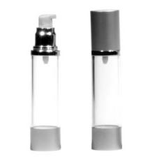 Clear with Silver 50ml with cap - Airless serum bottles