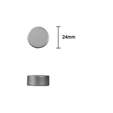 24mm Metal Ring Groove Cap - Matt Silver - Bottles & Jar Accessories - Ring Grooved Caps