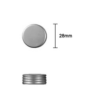 28mm Metal Ring Groove Cap - Matt Silver - Bottles & Jar Accessories - Ring Grooved Caps