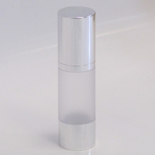 Frosted & Silver Chrome 30ml With Cap - Airless Serum Bottles