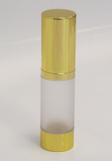 Frosted & Gold Chrome 15ml With Cap - Airless Serum Bottles