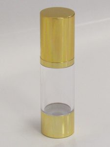 Clear & Gold Chrome 30ml With Cap - Airless Serum Bottles