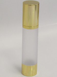 Frosted & Gold Chrome 50ml With Cap - Airless Serum Bottles