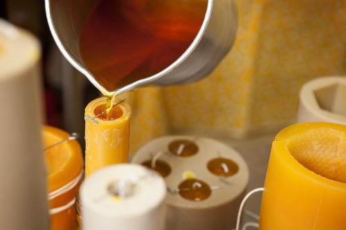 Making beeswax candles