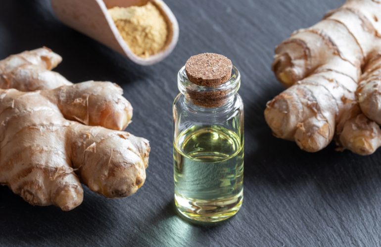Ginger Essential Oil with Bottle